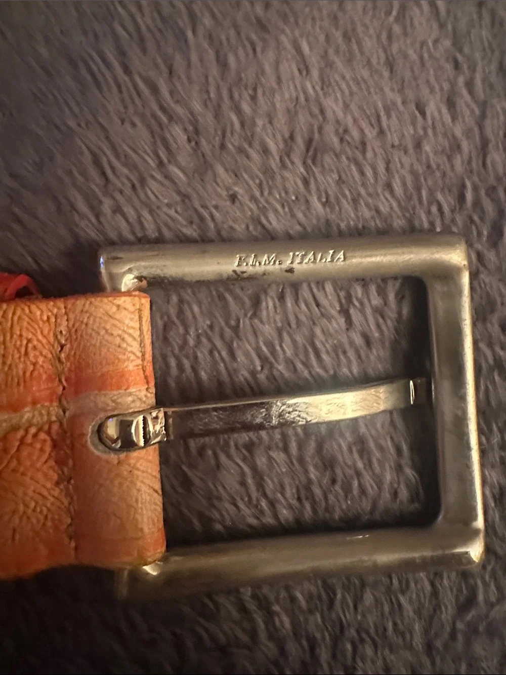 Saffi Men's Leather Casual Belt in Orange